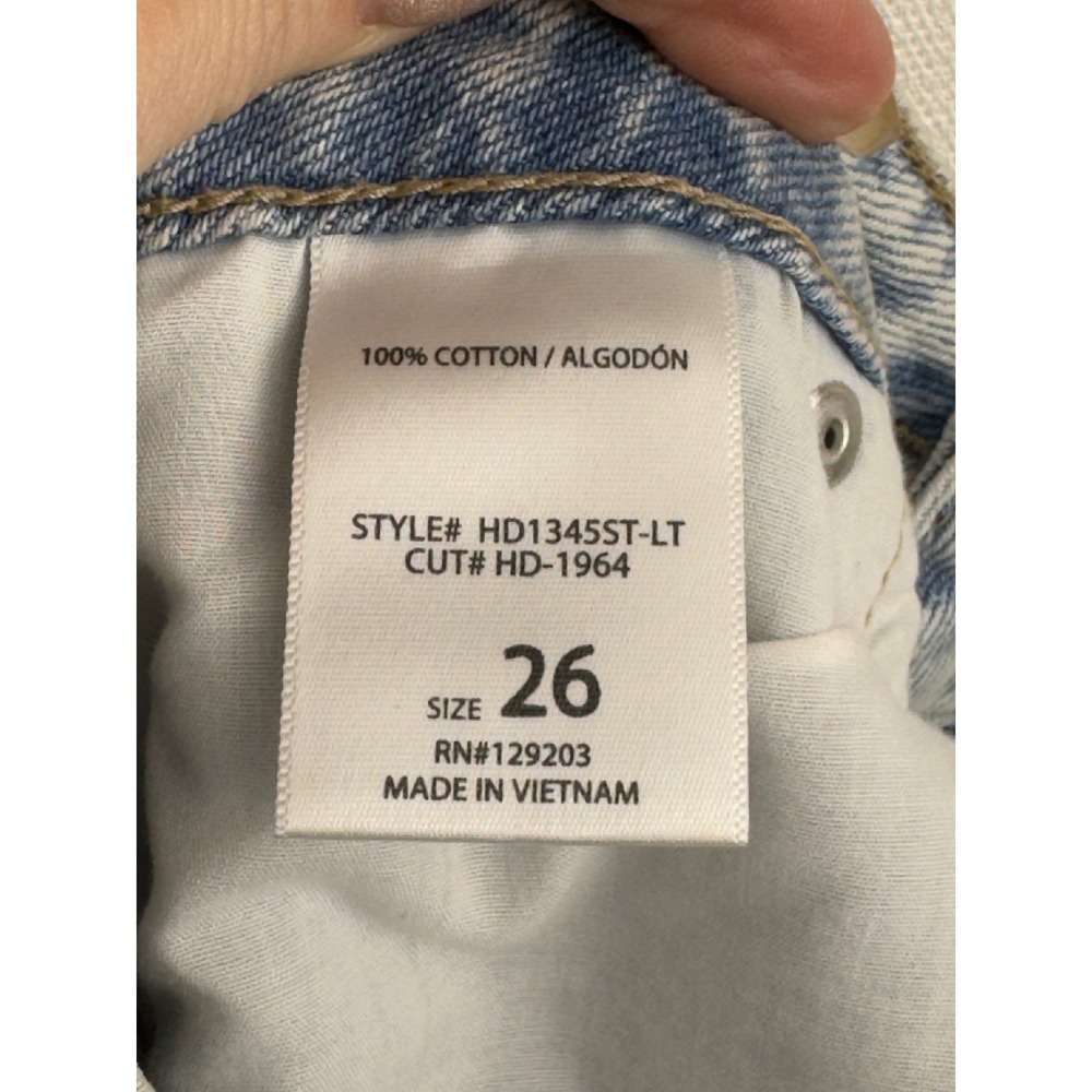 Altar'd State High Rise Straight Leg Distressed Light Wash Jeans Size 26 - Picture 2 of 5